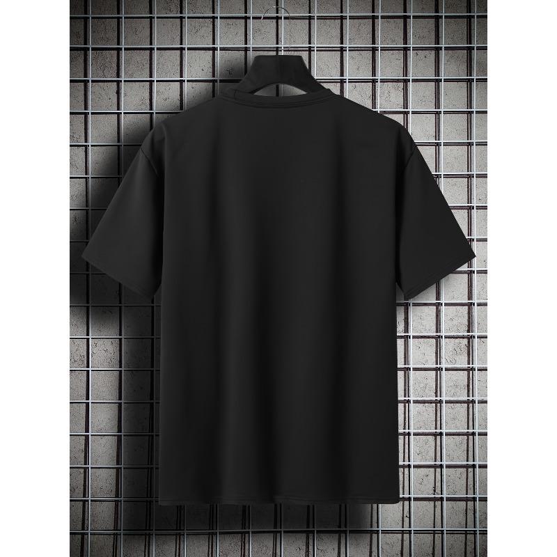 European sizes Large Men's Casual Short Sleeved T-shirt Men's Summer Simple Plus Plus Large T-shirt, PLUS SIZE