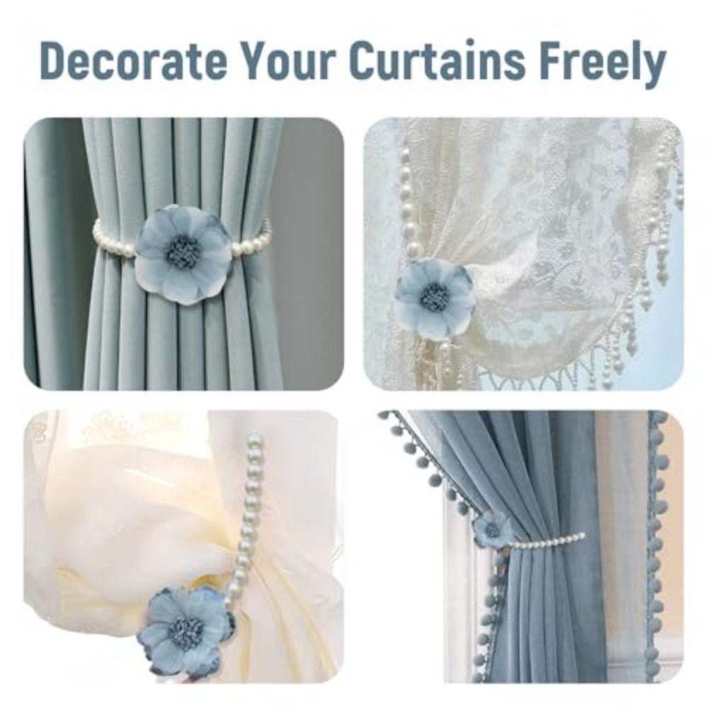 Flower Curtain Tiebacks Handmade Window Ties Creative Curtain Buckle  For Home Office Decorative