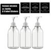 500ml Bathroom Soap Dispenser Bottle Shampoo Shower Gel Refillable Bottle Travel Storage Bottle Transparent Lotion Bottles with Labels