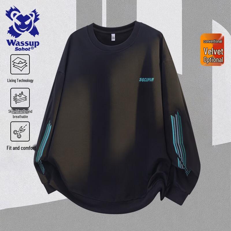 

Wassup Sohot Men s Round Neck Pullover Sweatshirt 4XL