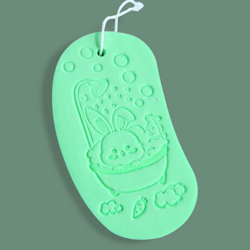 

Children s bath sponge for bathing to remove dirt, pea-shaped scrubbing sponge, bath towel shaped like a moon, mud sponge зелений