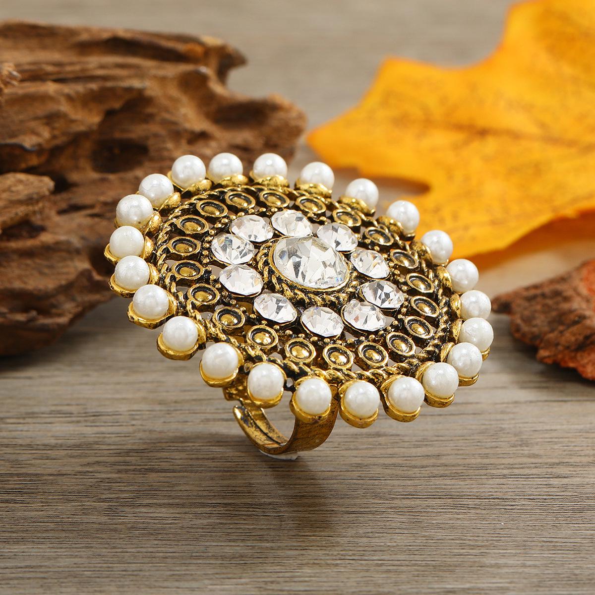 Turkish Ethnic Style Blue Evil Eye Ring - Retro Round Design