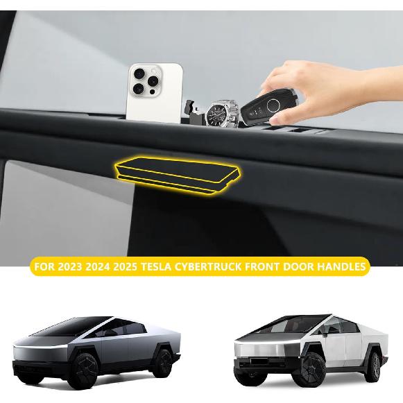 

2 Pack Front Door Handle Storage Box Inserts Tray Compatible with 2023 2024 2025 Tesla Cybertruck Interior Accessories, Front Side Door Handle Hidden