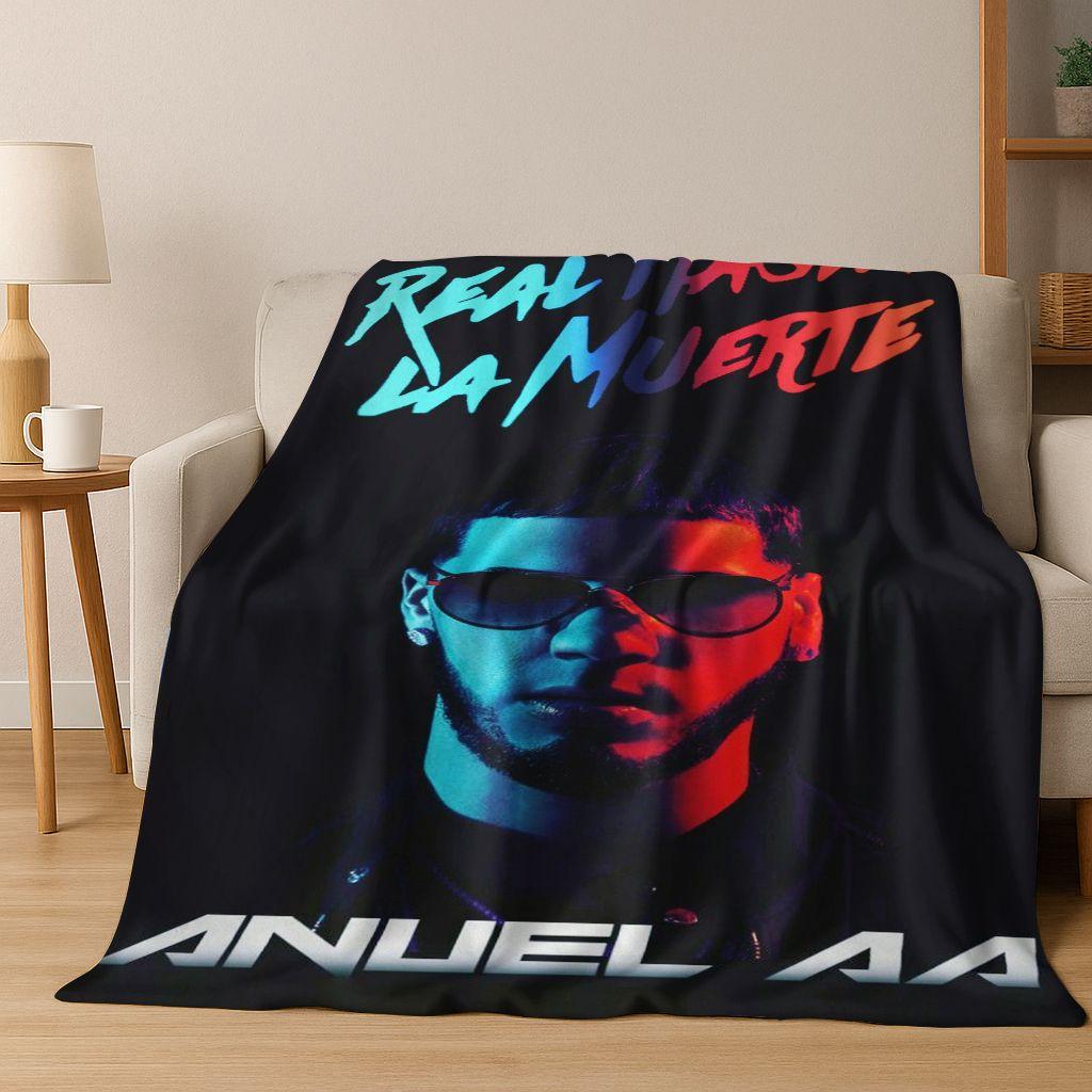 26 Style Anuel AA Hip Hop Rapper Singer Flannel Blanket,Warm and Cozy Soft Throw Blanket for Home Bedroom Bed Sofa Cover Kid