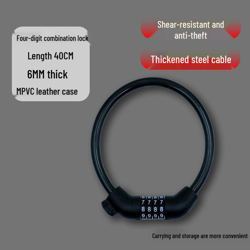 2025 Anti-Theft Electric Bike & Bicycle Password Lock - Student Version Black Anti-theft Password Lock