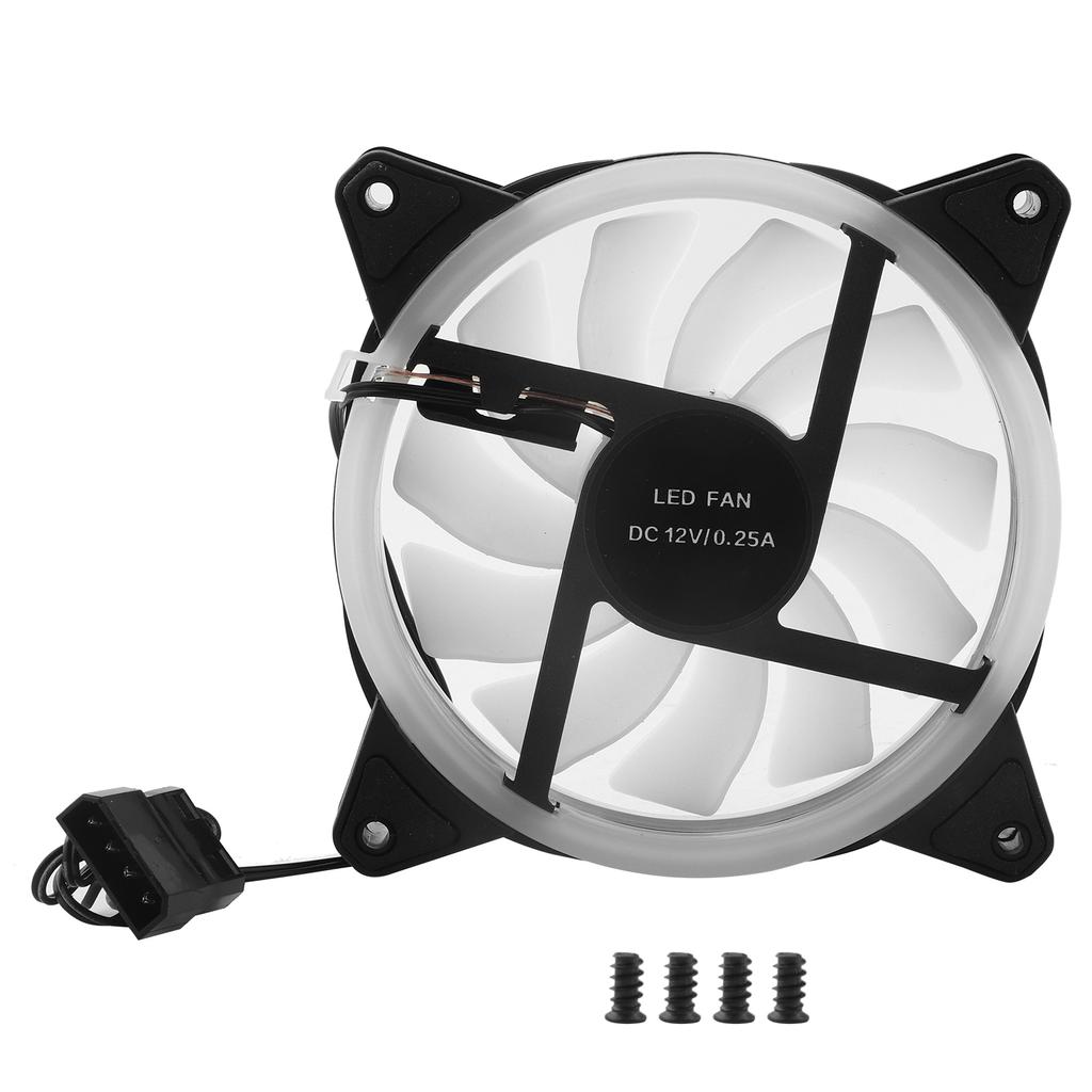 RGB Fan Multicolored Chassis Fans Desktop Computer CPU Cooling Aurora Silent 12cm(Aurora Double Aperture Multicolored