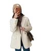 Women's Black High-End Street Style Coffee Blazer - Spring/Autumn 2025 Loose Casual Suit Top
