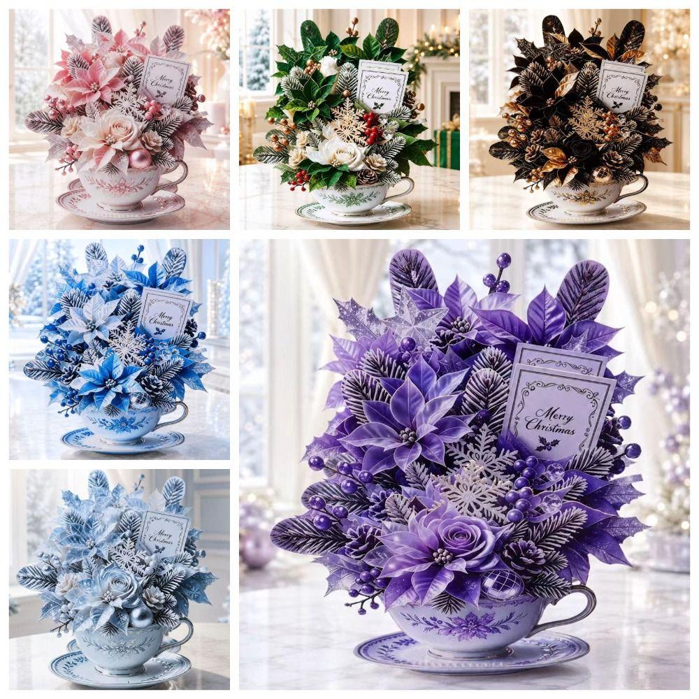 3D Pop Up Teacup Card with Envelope & Message Note Floral Bouquet Cards Pop Up Card for Mom & Her