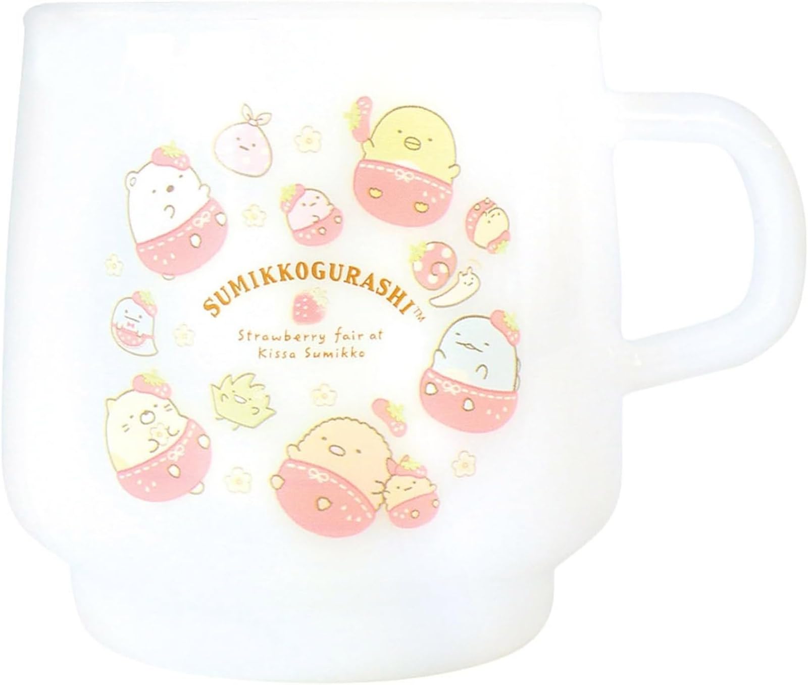 Factory Sumikkogurashi Shirokuma Penguin Tonkatsu Neko Tokage Ebi Fry no Shippo Tapioca Furoshiki Zassou Milky Plastic Cup Sumikko Cafe Strawberry