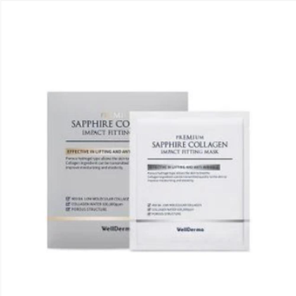 WellDerma / Premium Sapphire Collagen Impact Fitting Mask / 4ea / Tightening & Firming Sheet Mask / Made in Korea