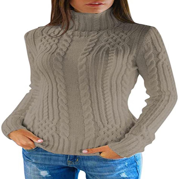 2024 Women's High Neck Slimming Sweater - Fashionable Autumn/Winter Top