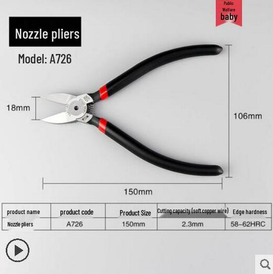 TGK 5  Angled Pliers Set: Water Pliers, 6  Mini Angled Pliers, Wire Cutters & Electrician s Shears