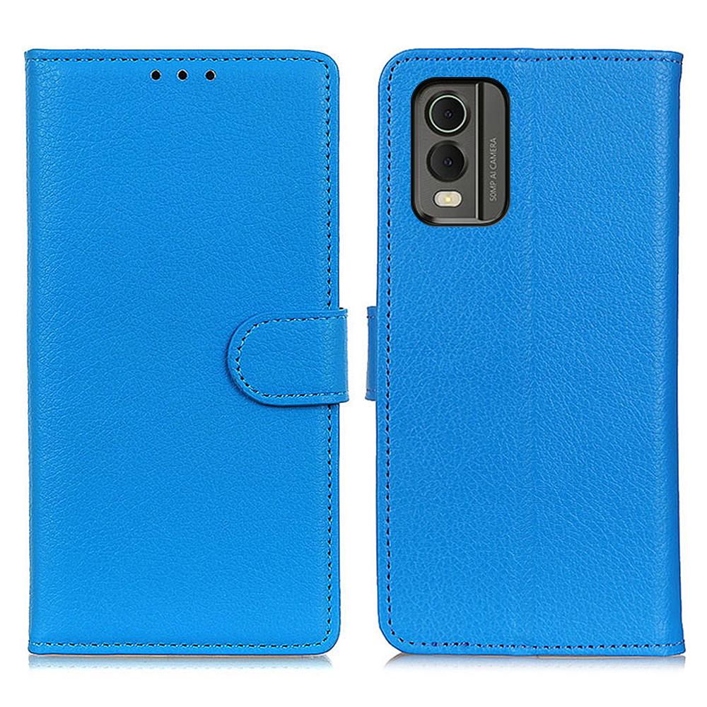 Wallet Stand Phone Case for Nokia C32,PU Leather+TPU Litchi Texture Phone Cover