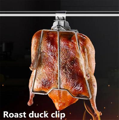 Edelstahl Hähnchenbraten Ente Clip Haken Brett Regal Bier Ofen Grill BBQ Barbecue Netz gepökelte Ente Brennwerkzeug Grillspieße