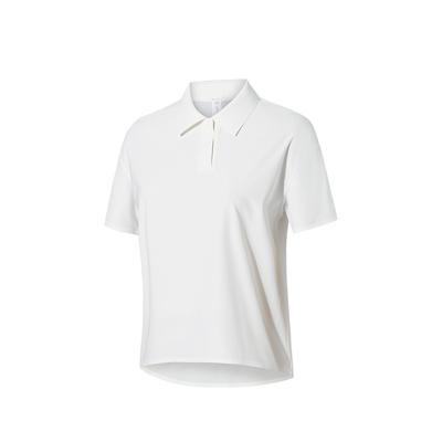 Champion All-Weather Series Sports Casual Simple Solid Color Pullover Short Sleeve Polo Shirt Women Polo Shirts Paper-White 162520107-3