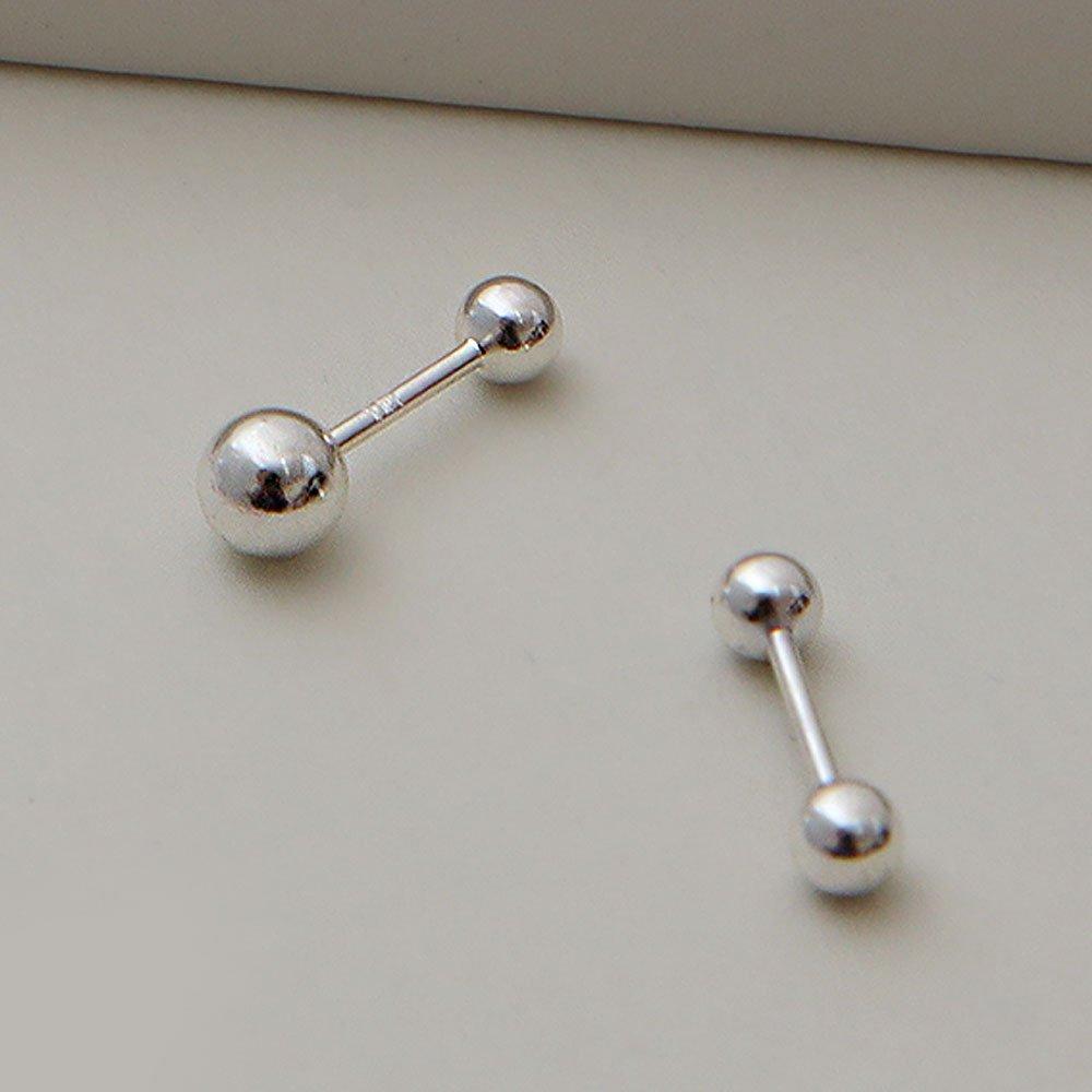 (1+1) Fashion Silver Ball Piercing One Side Sale