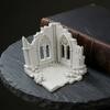 Miniature Figure Display Base Gothic Skeleton Ruins Ornament, Skull Ruined Column Figurine for Aquarium, 3D Personalized PLA Scene Ornament