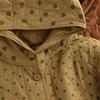 Johnature Femmes Vintage à Capuche Boutons Chauds Pois Hiver Lâche Décontracté Doux Poches Féminines Manteaux Épais
