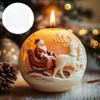 Santa Claus carrying gift relief cylindrical candle silicone mold Santa Claus reindeer Christmas gift relief gypsum resin molds