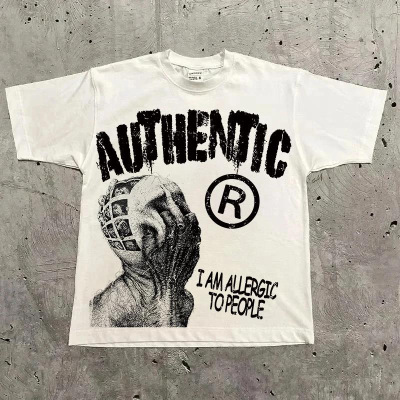 Graphic T-shirt Men Women Vintage Top Hip Hop Streetwear Oversized T-shirt Short Sleeve Casual Clothing Summer Fashion Trendy Tees Top