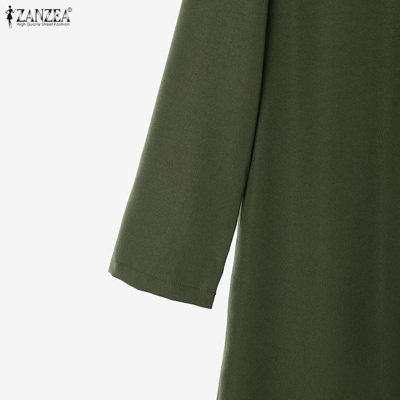 ZANZEA Women Slit Hem Long Blouse with Long Pants Elegant Casual Long Sleeve Two Piece Suit Sets