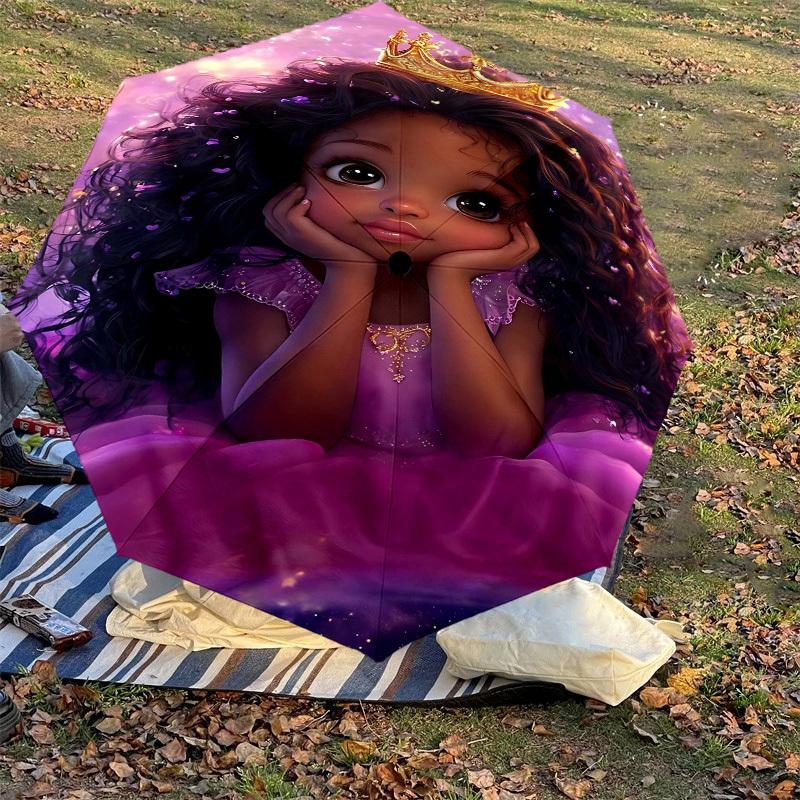 1PC Princess Umbrella-8-Rib Reinforced Portable Folding Travel Suitable for All Seasons Outdoor Daily Use -J0416