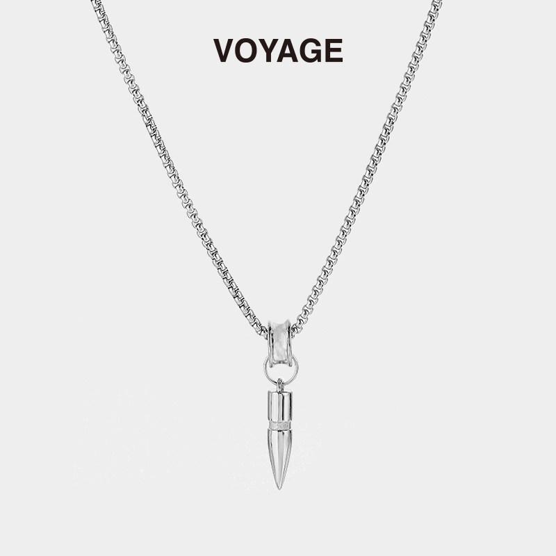 Men's Bullet Pendant Necklace - Trendy, Versatile Chain, High-End Light Luxury Accessory