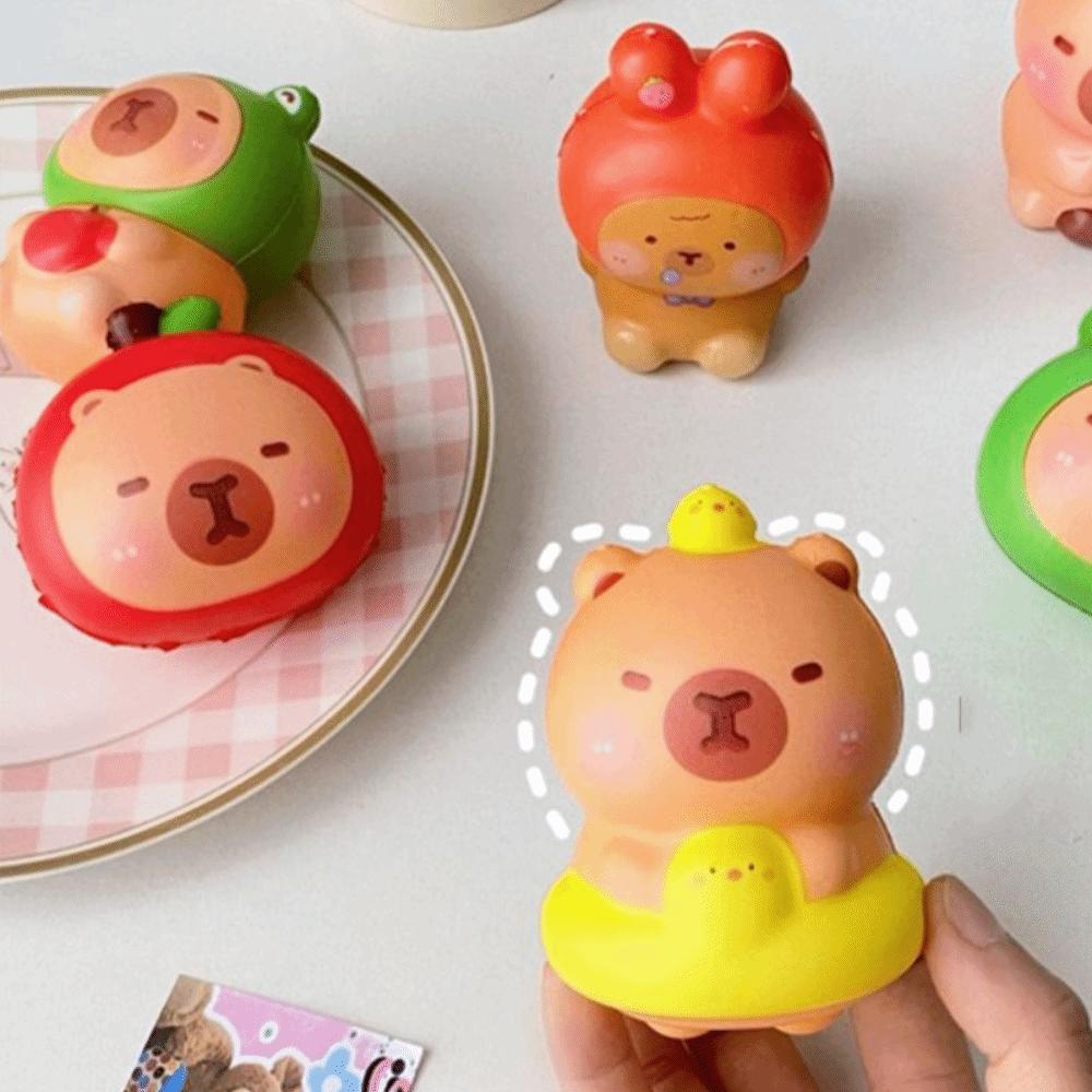 Slow Rebounce Capybara Squeeze Toy PU Pinch Decompression Toy Cartoon Fidget Toy  Funny Toys