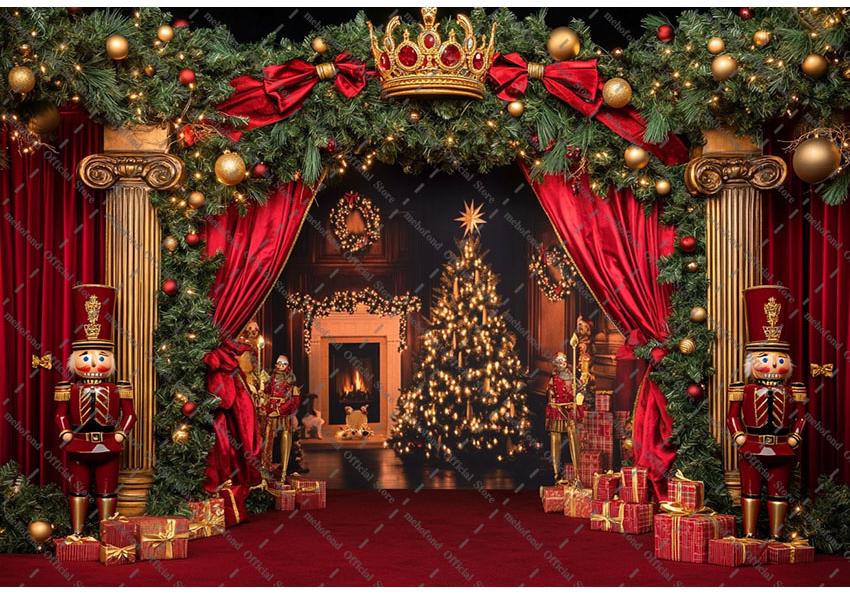 Mehofond Photography Background Winter Christmas Circus Nutcracker Xmas Tree Kids Family Portrait Decor Backdrop Photo Studio