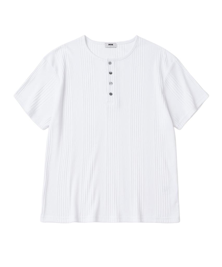 XOX Ribbed Henley Neck Short Sleeve T-Shirt (3 Colors)