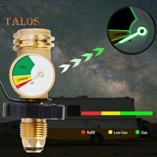 

Покажчик рівня в баку з пропаном Латунний манометр пропану для баків об’ємом 5–40 фунтів із з’єднанням QCC1/Тип 1 Індикатор з кольоровим кодуванням Детектор витоків Легко золотистий