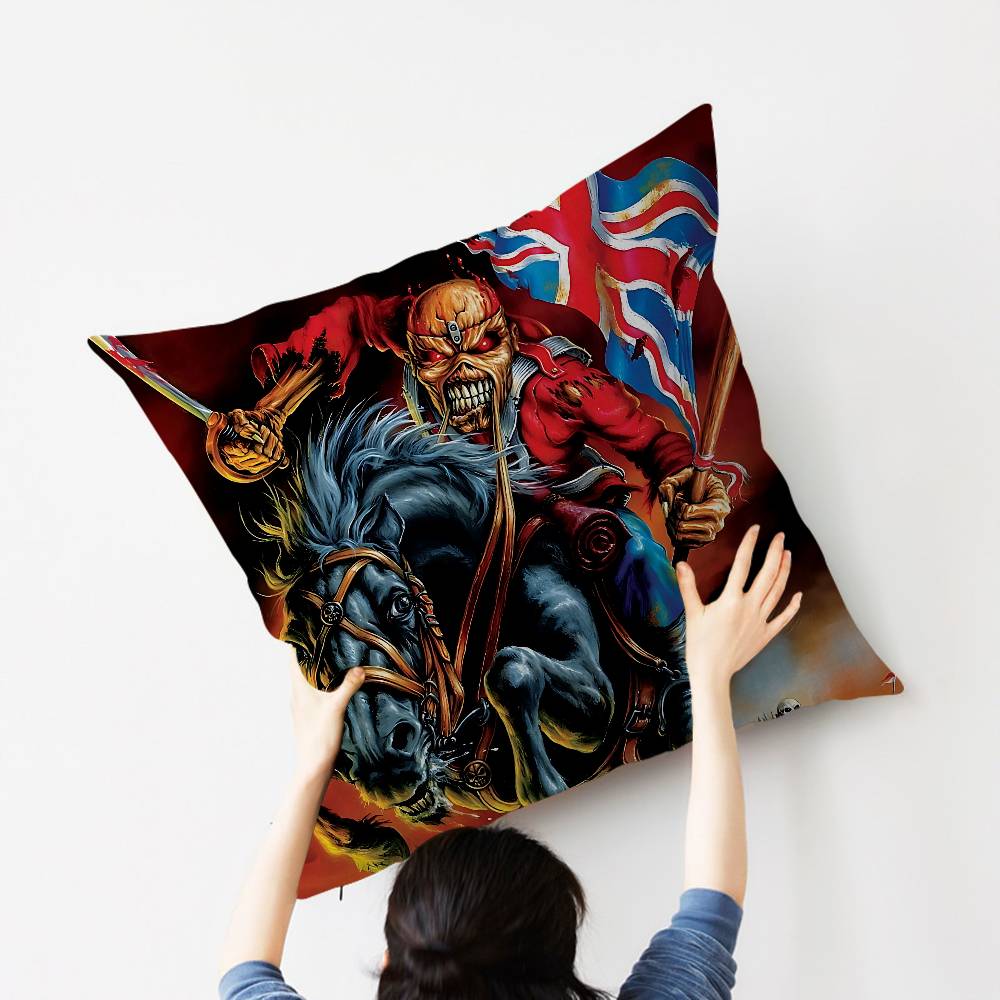 Cool I-I-Iron M-Maiden Pillow Cushion Cover Pillowcase Living Room Sofa Home Decor Customized
