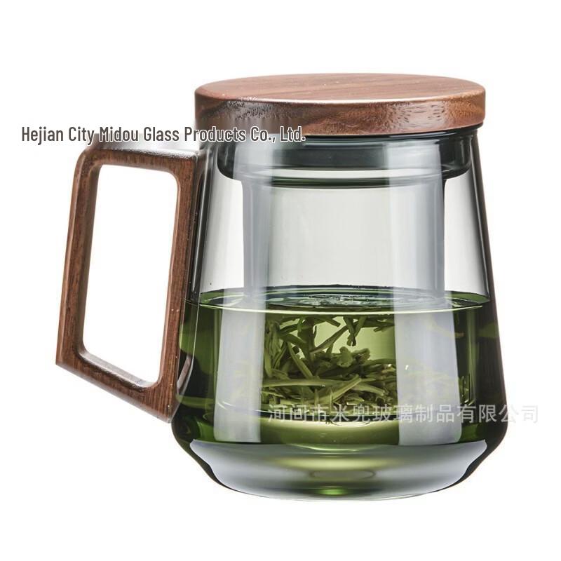 Shangqi Side Handle Glass Tea Brewing Cup with Filter