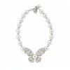 Elegant Butterfly Bracelet With Zirconia Accents Imitation Pearl Beads Pink Tone Womens Fashion Jewelry Office
