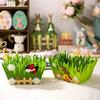 User Friendly Green Rabbit Basket Easters Celebration Decors for Easters Festivities Perfect for Kids and Family Gatherings