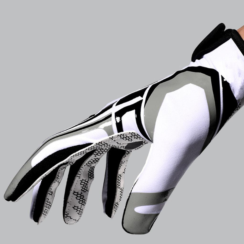 Bílé fotbalové rukavice Protiskluzový silikonový úchop Sportovní rukavice pro příjemce Prodyšné Nastavitelné zápěstí