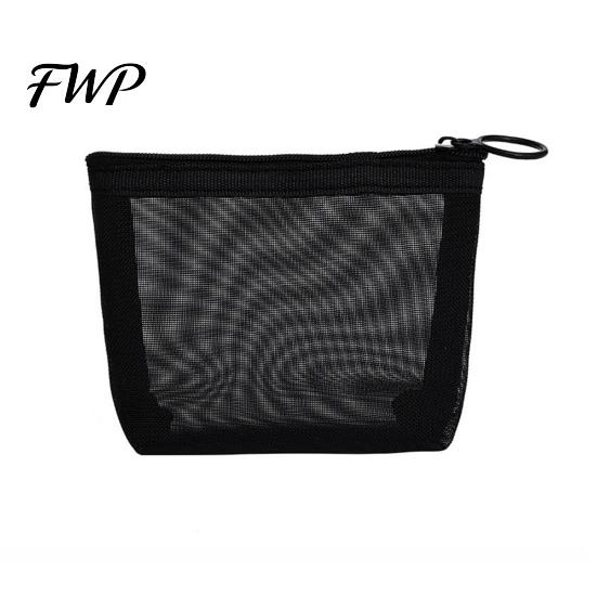 Thin Travel Toiletry Bag Mesh Cosmetic Purse Organizer Pouch See-Through Makeup Brush Holder for Skincare Products Cosmetics