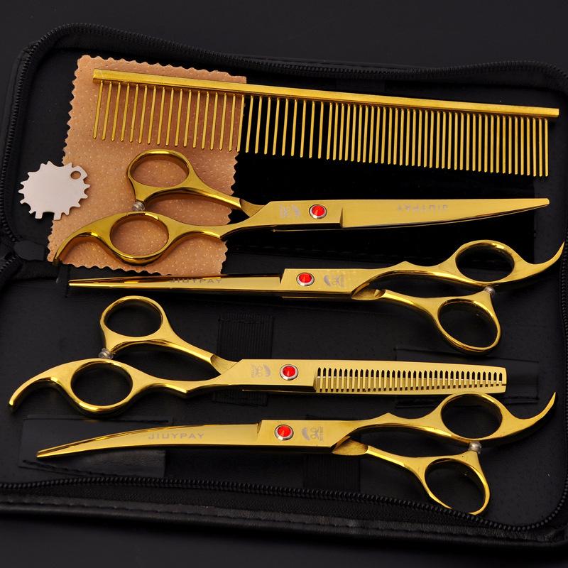 Pet Grooming Curved Scissors Set, Large 7.0 Inch, Colorful Beauty Scissors