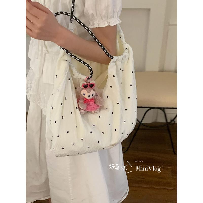 Summer fashion large-capacity underarm bag women's 2025 new polka dot chiffon shoulder bag fashion shopping bag bag