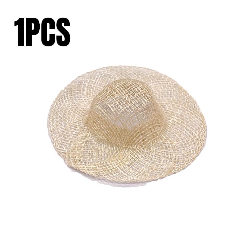 Banana Fiber Hat Mini Hat Blanks Hand-woven Mini Straw Hats  Knitting Miniature Doll Straw Hats DIY Craft Decor Hair Accessories