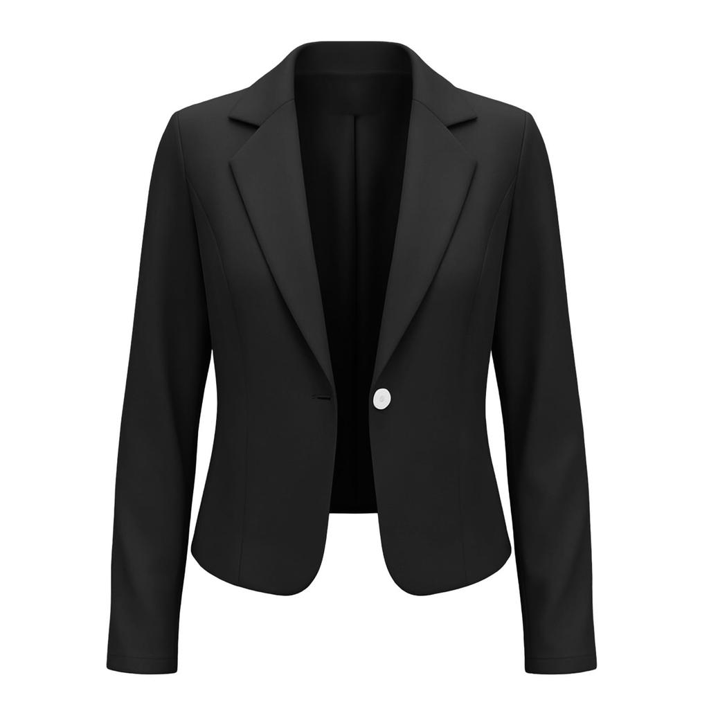 Jaqueta Casual Feminina Colorida com Lapela de Manga Longa Slim Fit