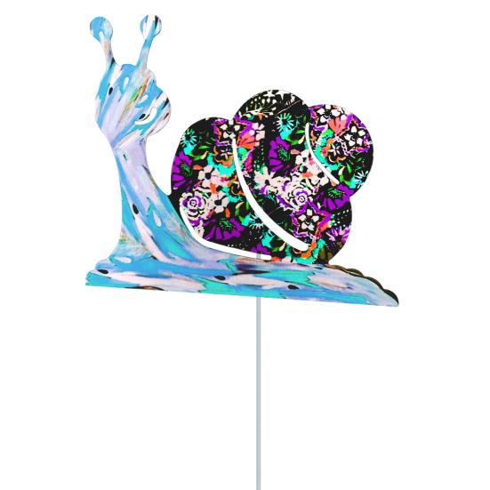 Metal Snail Garden Stake Decoration Weather-proof Indoor Outdoor Yard Lawn Patio Pathway Iron Colorful Snail Stake Stick Ornament