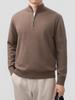 Herren-Pullover aus doppelter Kaschmirwolle, leichter Luxus - Halber Rollkragen, Reißverschluss, Langarm, Business Casual für Herbst/Winter.