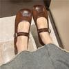 Women's Flats Shoes Leopard Print New Fashion Casual Dresses Buckle Designer Square Toe Women's Shoes Retro Suede Mary Jane