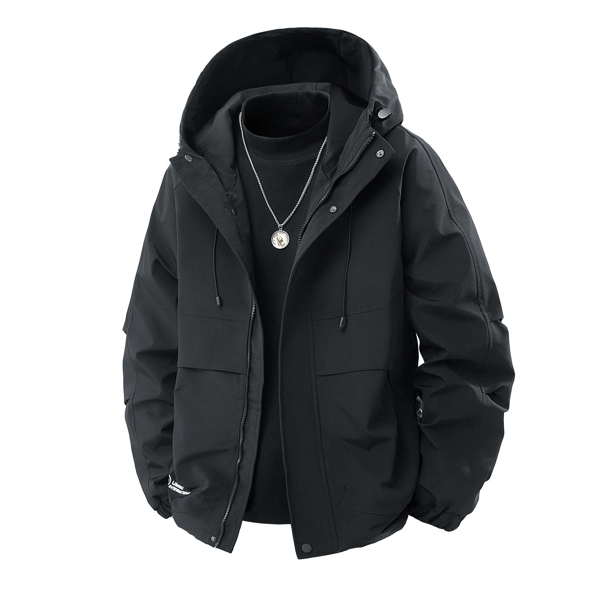 

Work Jacket Hooded Jacket Men s Spring and Autumn Students Loose Men s Top 8XL