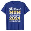 Proud Mom of A Class of 2024 Graduate Mother Senior Family T-Shirt Funny Dad Aunt Uncle Grandma Grandpa Sister Brother Tee Tops
