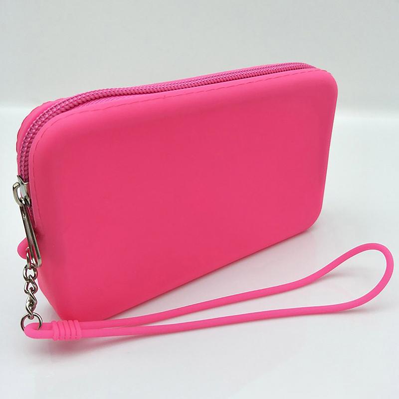 Square Silicone Cosmetic Storage Bag Travel Makeup Brush Holder Portable Digital Storage Bag Waterproof Case