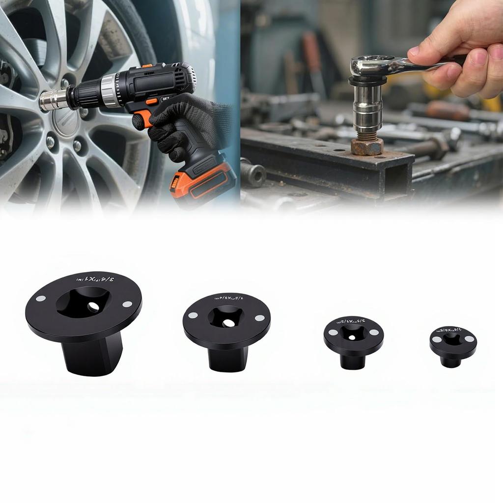 Low Profile Impact Socket Adapter Set Cr Mo Steel Drive Ratchet 3 8 to 1 2 1 4 to 3 8 3 4 to 1 1 2 to 3 4 with 2 Drill