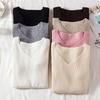 2025 Autumn/Winter Women's Slim Fit Long Sleeve Knit Pullover Base Layer Top