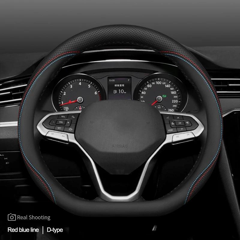 High Quality Leather Car Steering Wheel Cover Wrap Holder for Volvo XC60 S90 S60 XC40 S60l Braid on Steering-Wheel Protector